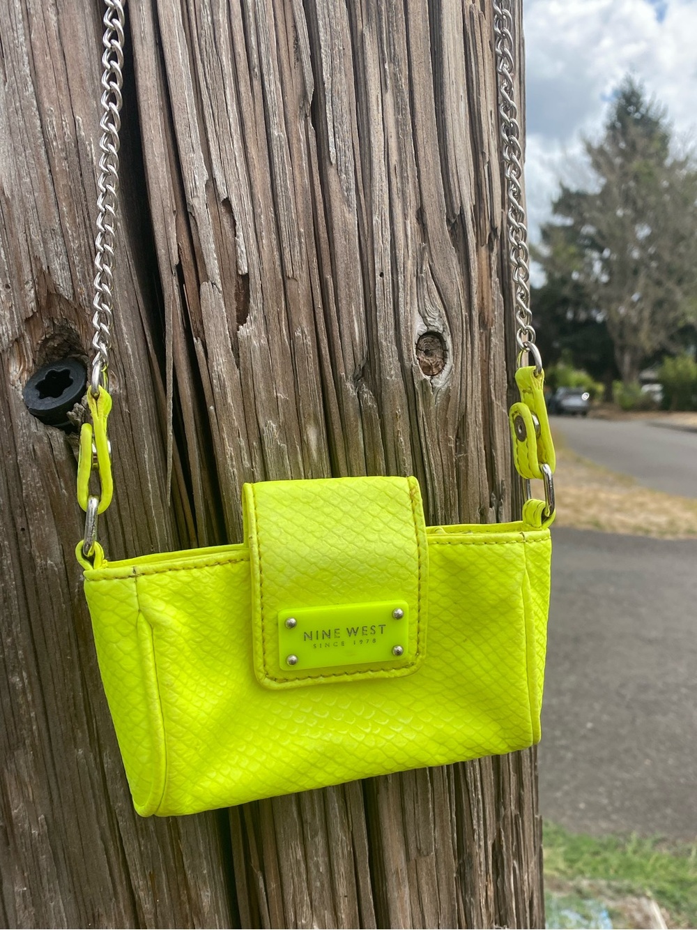 Nine West Lime Green Handbag Clutch